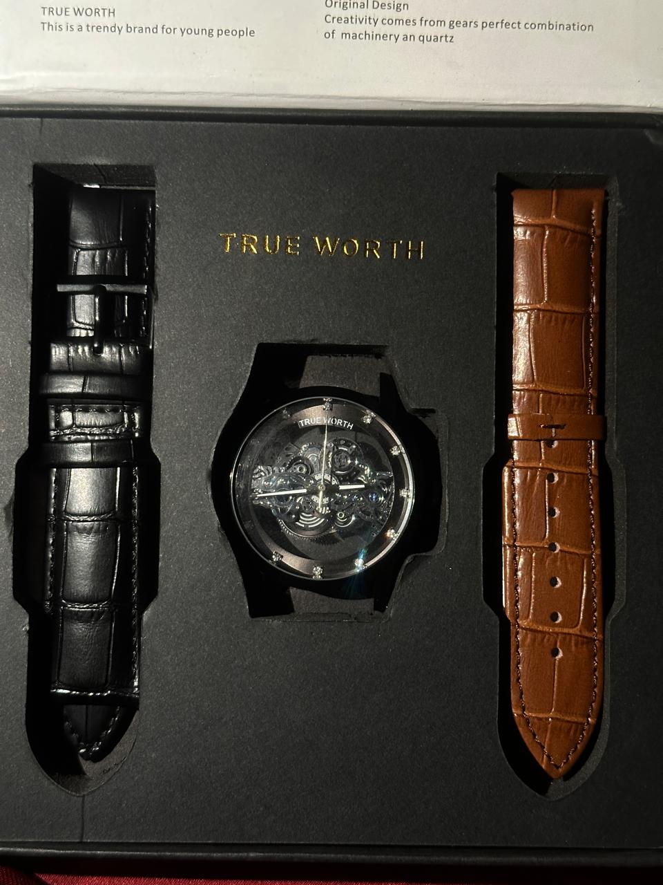 TRUE WORTH WITH TWO LEATHER STRAPS-REGARO