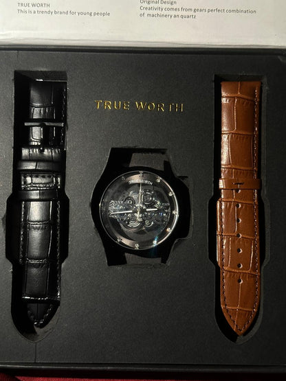 TRUE WORTH WITH TWO LEATHER STRAPS-REGARO